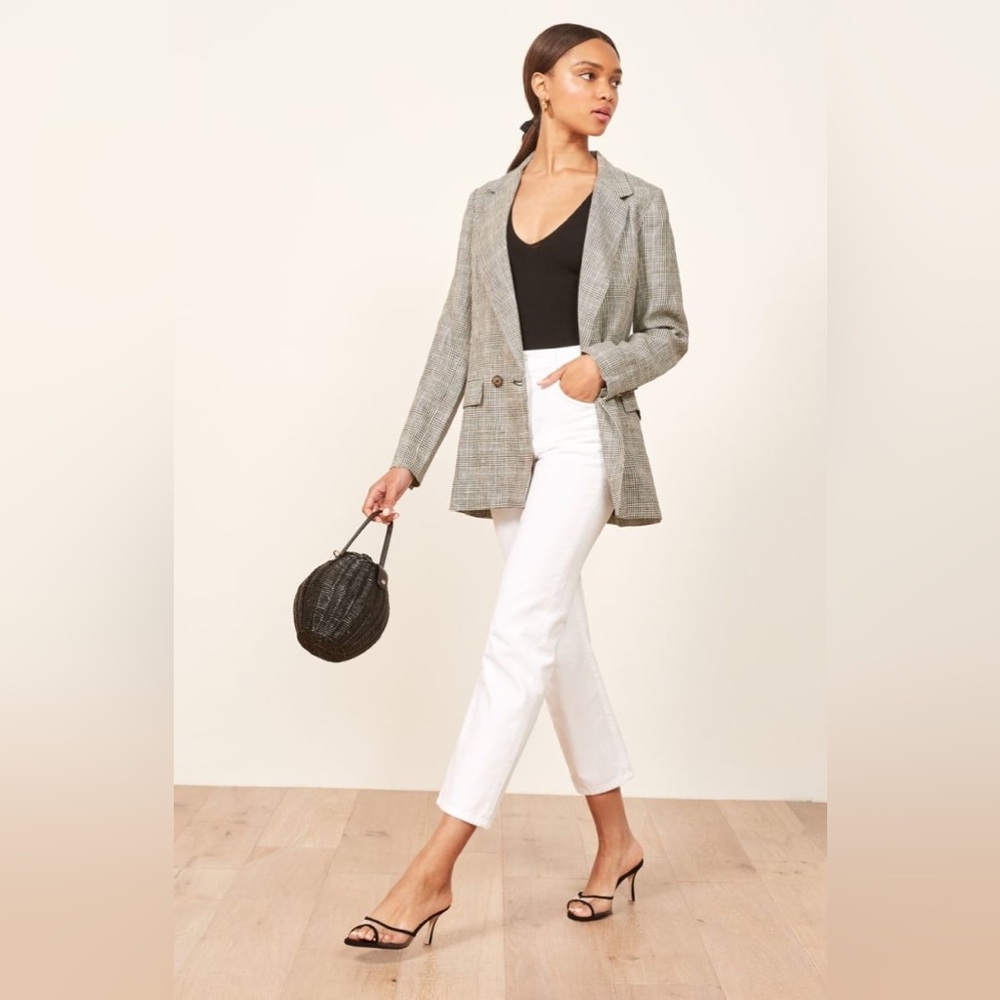 Reformation Valero Linen Blazer Jacket Size M